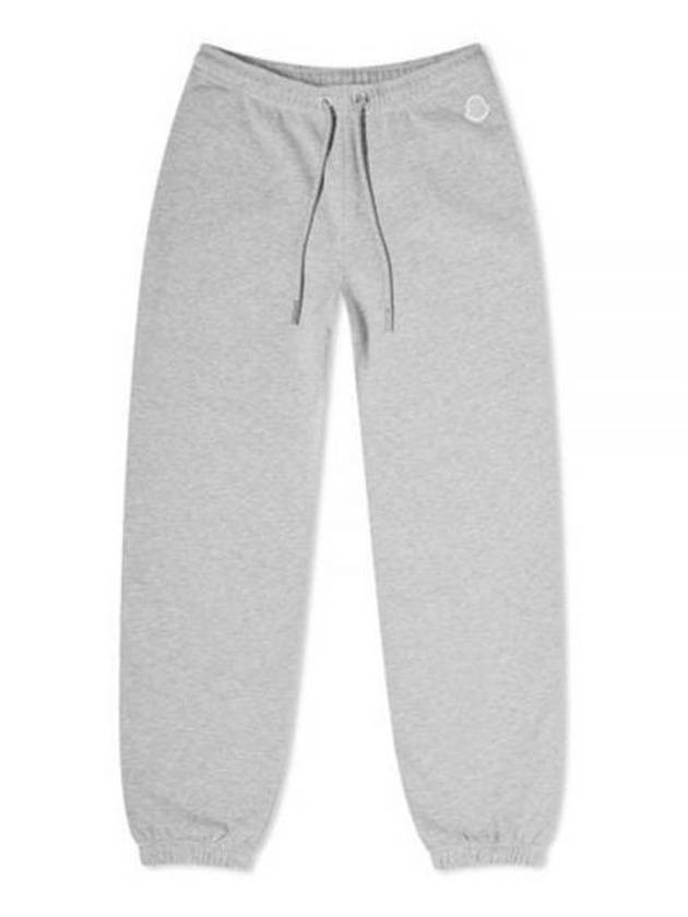 Logo Patch Fleece Jogger Track Pants Grey - MONCLER - BALAAN 2