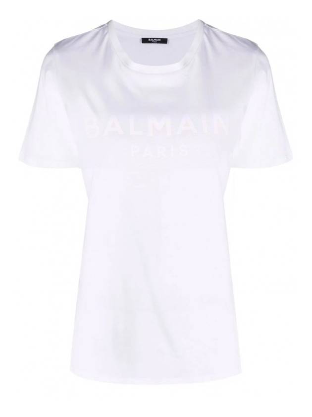 logo print short sleeve t-shirt white - BALMAIN - BALAAN.