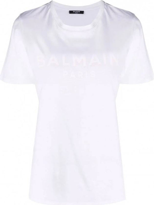 logo print short sleeve t-shirt white - BALMAIN - BALAAN.