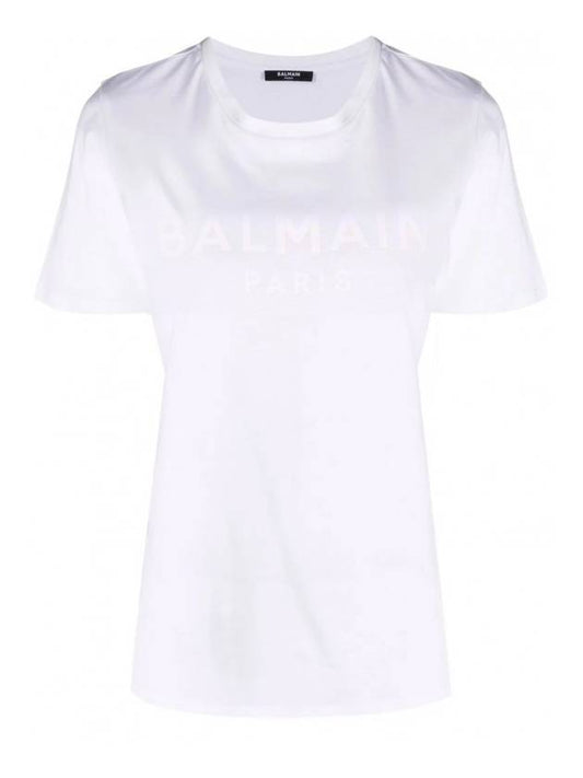 Logo Print Short Sleeve T-Shirt White - BALMAIN - BALAAN 1