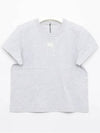 Logo Shrunken Cotton Jersey Short Sleeve T-Shirt Grey - ALEXANDER WANG - BALAAN 3