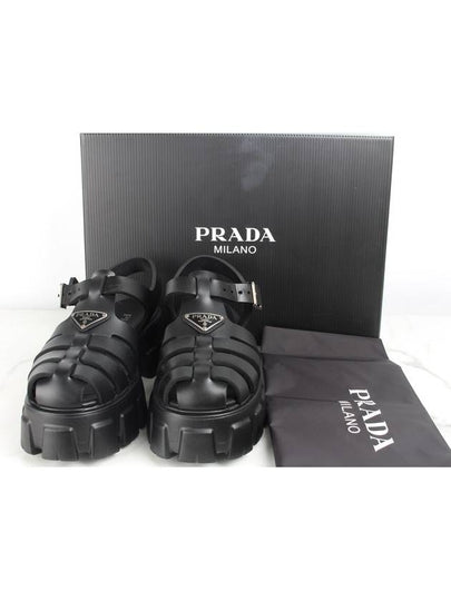 Triangle logo strap rubber sandals 39 255 260 - PRADA - BALAAN 2