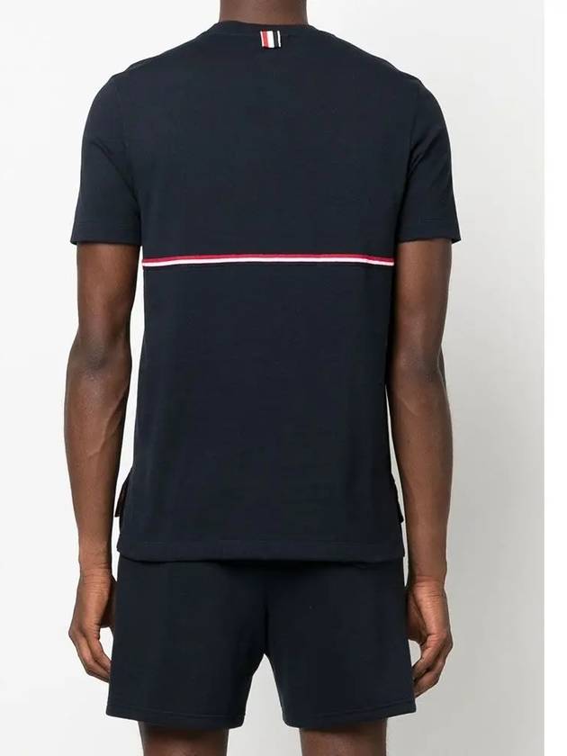 Midweight Jersey Short Sleeve T-Shirt Navy - THOM BROWNE - BALAAN 6