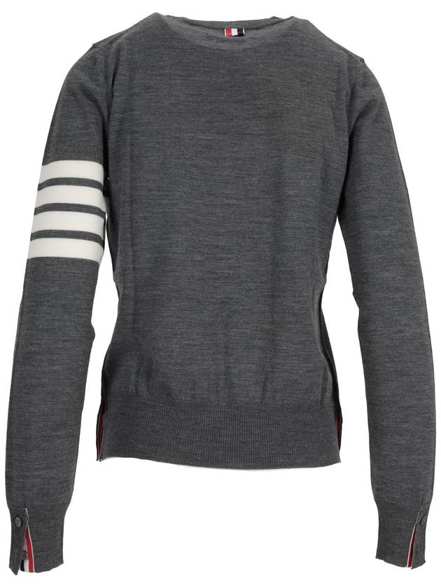 RELAXED FIT PULLOVER W/ 4 BAR IN FINE MERINO WOOL - THOM BROWNE - BALAAN 4