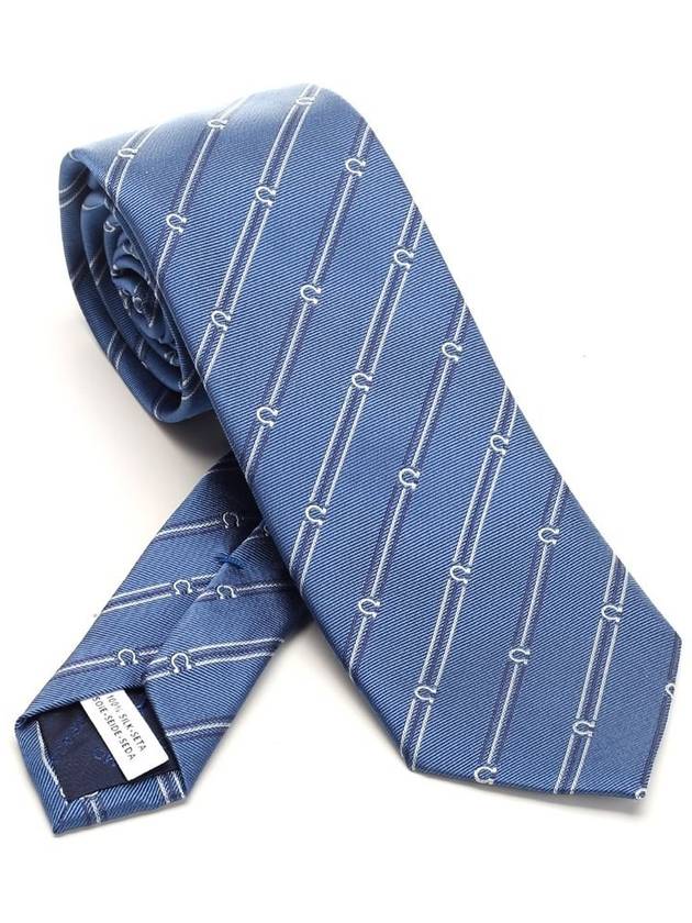 Gancini Print Silk Tie Blue - SALVATORE FERRAGAMO - BALAAN 2