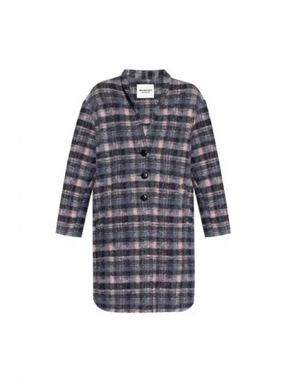 Gabriel Wool Check Single Coat Navy - ISABEL MARANT - BALAAN 2