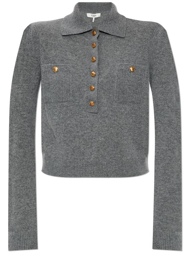 Chloé Polo Sweater, Women's, Grey - CHLOE - BALAAN 1