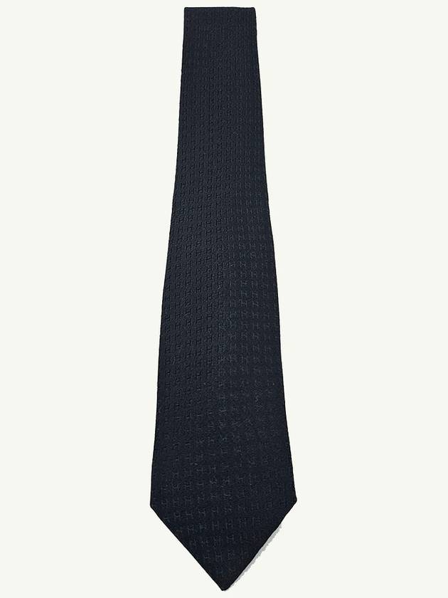 Faconnee H Tie Black - HERMES - BALAAN 4