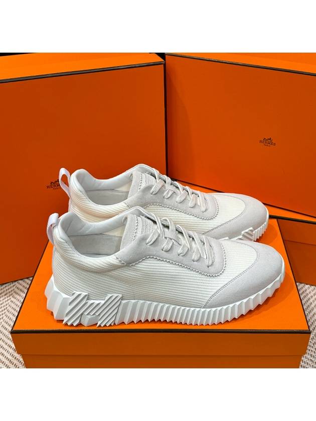 Bouncing Sneakers Mesh Suede Goatskin Blanc - HERMES - BALAAN 2