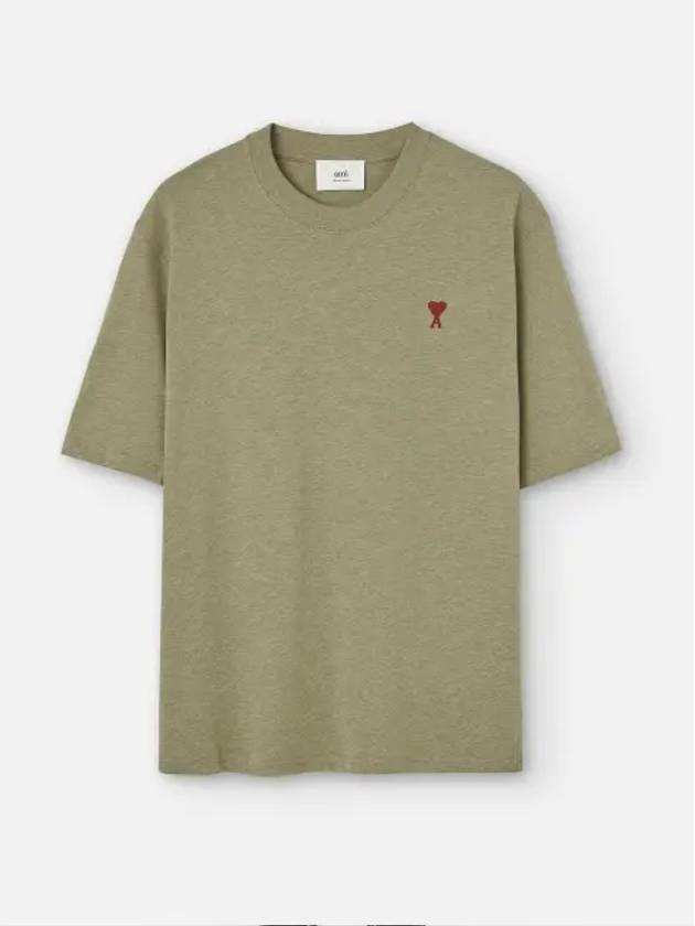 Small Heart Logo Boxy Fit Short Sleeve T-Shirt Heather Sage - AMI - BALAAN 2