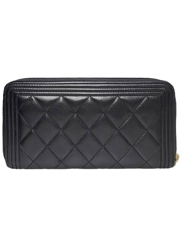 Women s A80288 Black Lambskin Gold Boy Zip Up Long Wallet - CHANEL - BALAAN 3