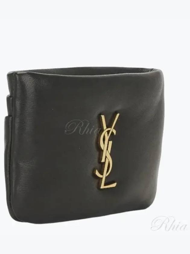 Calypso Zipped Card Wallet Black - SAINT LAURENT - BALAAN 2