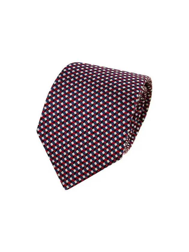 Men s Mini Geometric Pattern Silk Tie Red - GIORGIO ARMANI - BALAAN 1