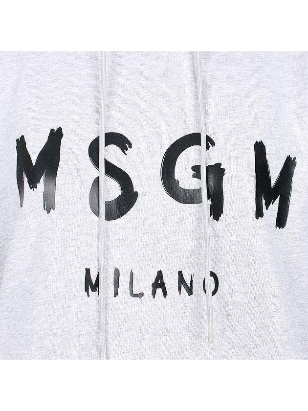 Logo Print Cotton Hoodie Light Grey - MSGM - BALAAN 7