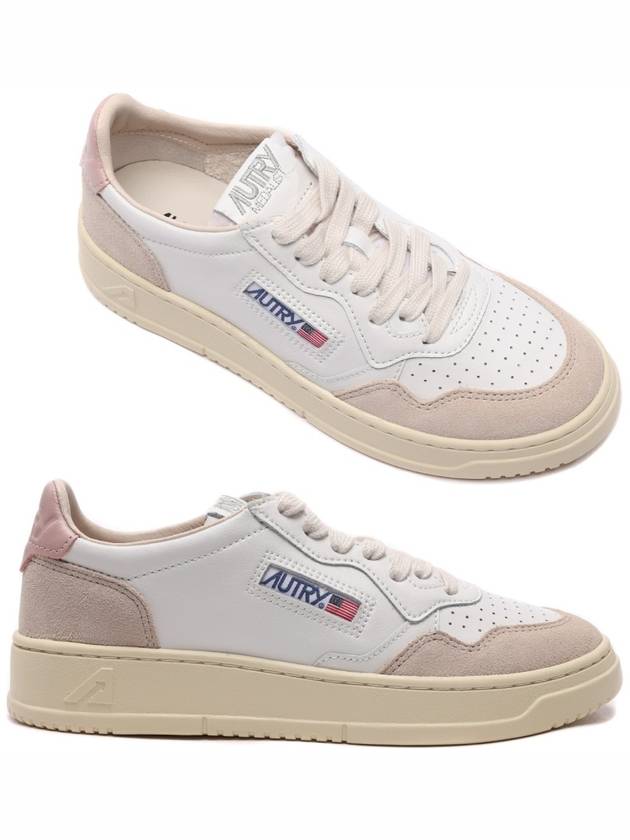 Medalist Leather Suede Low Top Sneakers White Pink - AUTRY - BALAAN 3