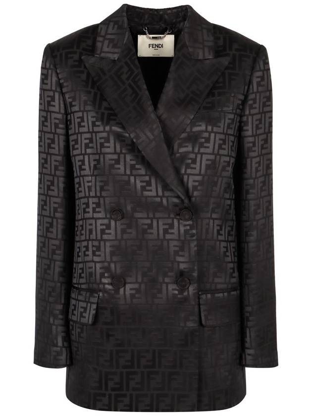 Fendi Silk Double-Breast Blazer - FENDI - BALAAN 1