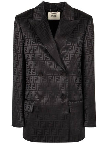 Fendi Silk Double-Breast Blazer - FENDI - BALAAN 1