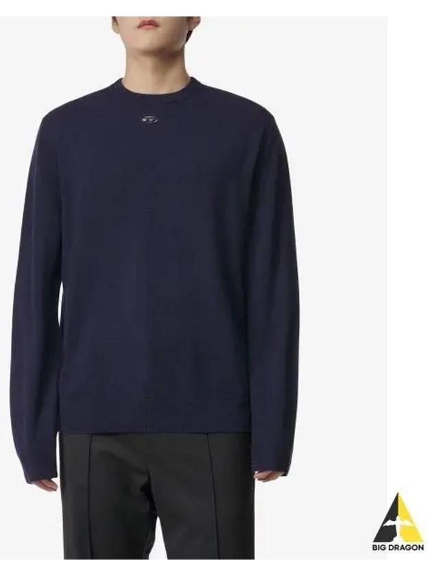 K Vieri Wool Cashmere Jumper Dark Blue - DIESEL - BALAAN 2