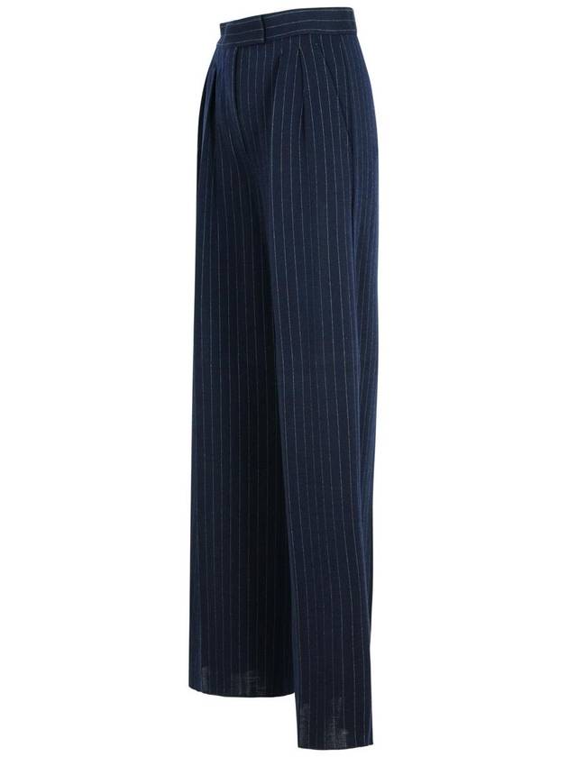 Max Mara 'Piroghe' Blue Virgin Wool Blend Pants - MAX MARA - BALAAN 2