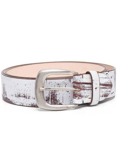 Painted Leather Belt White Brown - MAISON MARGIELA - BALAAN 2