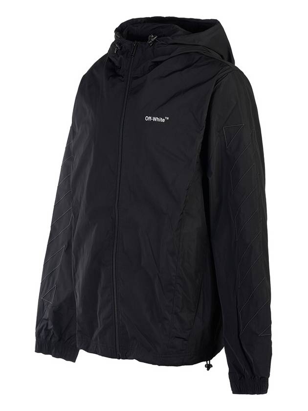 Diag Track Zipper Zip-Up Hoodie Black - OFF WHITE - BALAAN 3