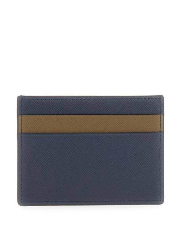 Debossed Logo Leather Card Wallet Navy - MARNI - BALAAN 4