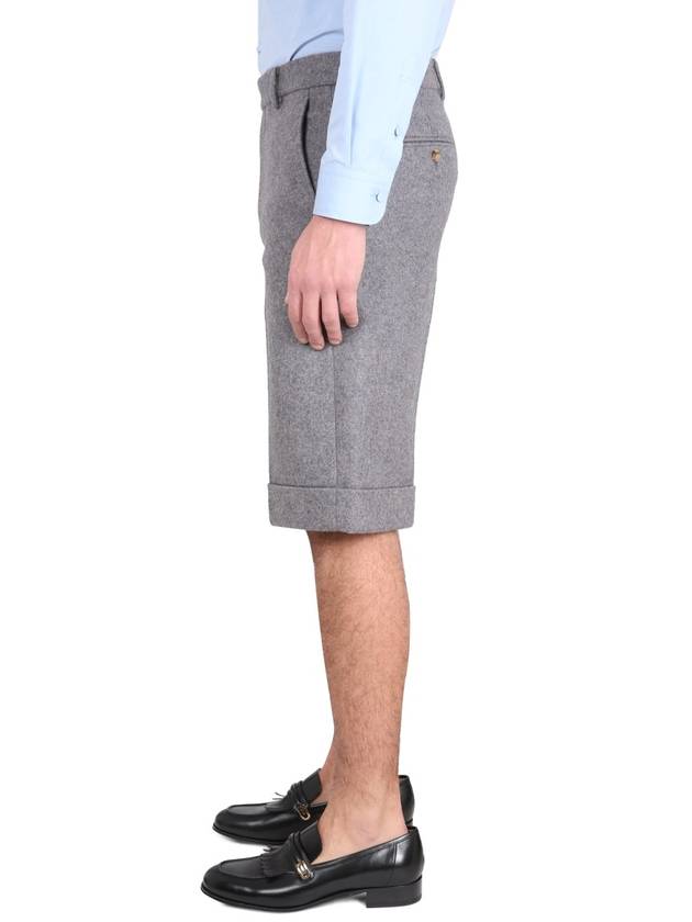 Cashmere Blend Shorts Light Grey - GUCCI - BALAAN 4