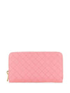 Intrecciato Zipper Around Long Wallet Pink - BOTTEGA VENETA - BALAAN 1