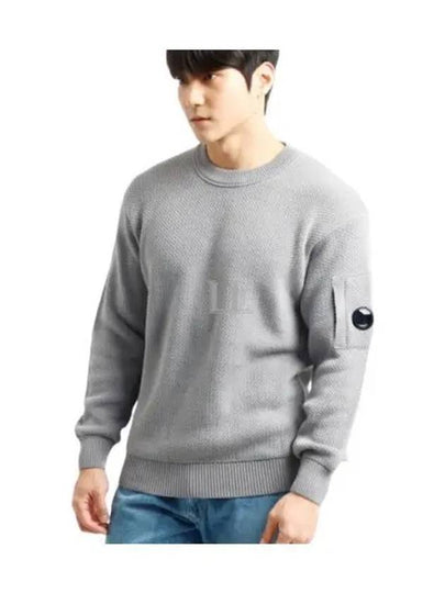 Re-Wool Lens Crewneck Knit Top Grey - CP COMPANY - BALAAN 2