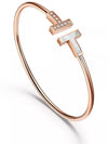 Tiffany T wire bracelet rose gold diamond motherofpearl 64028618 - TIFFANY & CO. - BALAAN 1