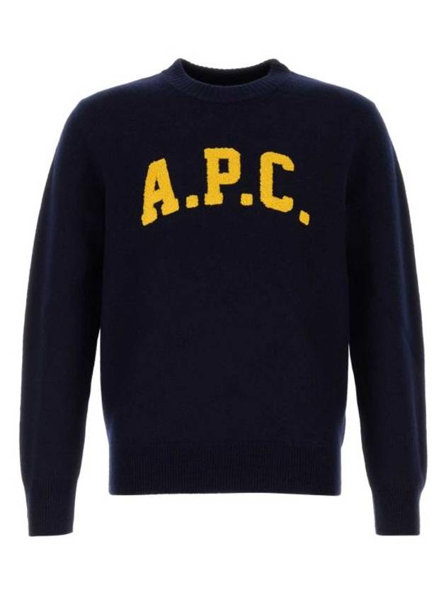 Joshua Logo Knit Top Dark Navy - A.P.C. - BALAAN 1