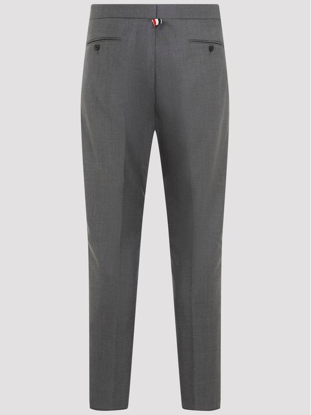 Low Rise Side Tab Wool Slacks Grey - THOM BROWNE - BALAAN 3