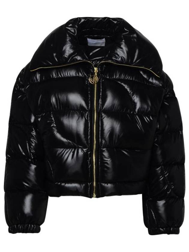 Zip-up Logo Crop Puffer Padded Black - PATOU - BALAAN 1