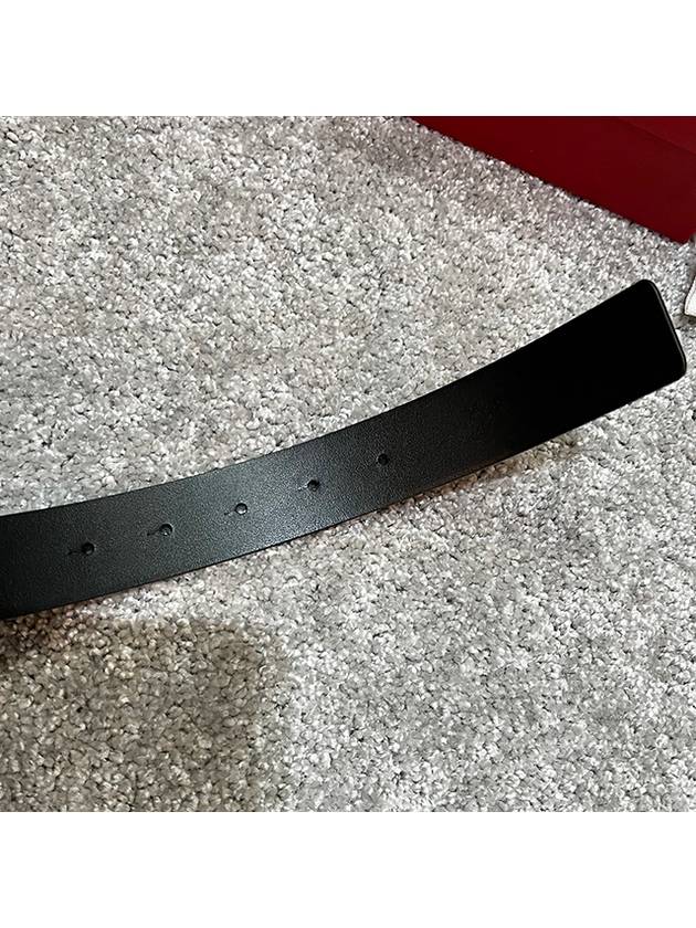 V Logo Signature Leather Belt Black - VALENTINO - BALAAN 8