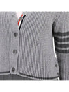 4 Bar Cable Wool Crop Cardigan Grey - THOM BROWNE - BALAAN 4