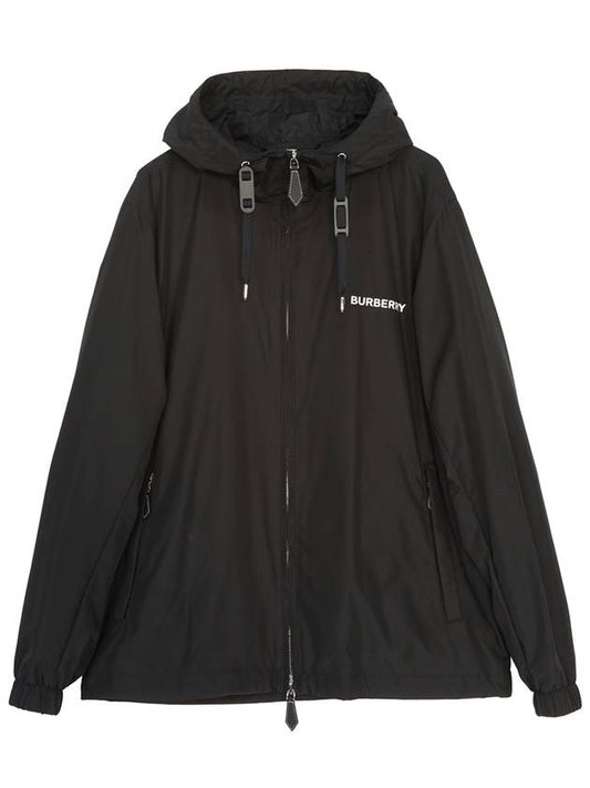 Men's Horseferry Logo Hooded Jacket Black - BURBERRY - BALAAN 2