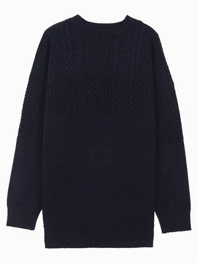 Crew Neck Cable Knit Top Navy - MAISON MARGIELA - BALAAN 2