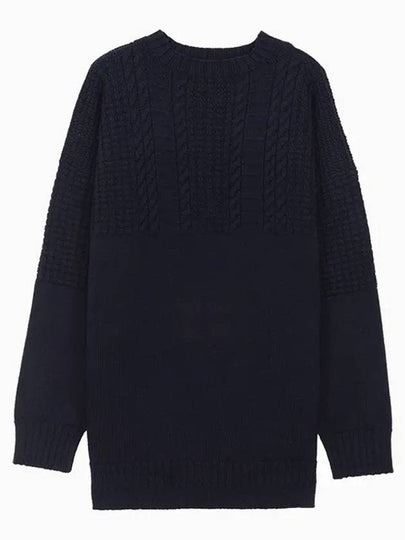 Crew Neck Cable Knit Top Navy - MAISON MARGIELA - BALAAN 2