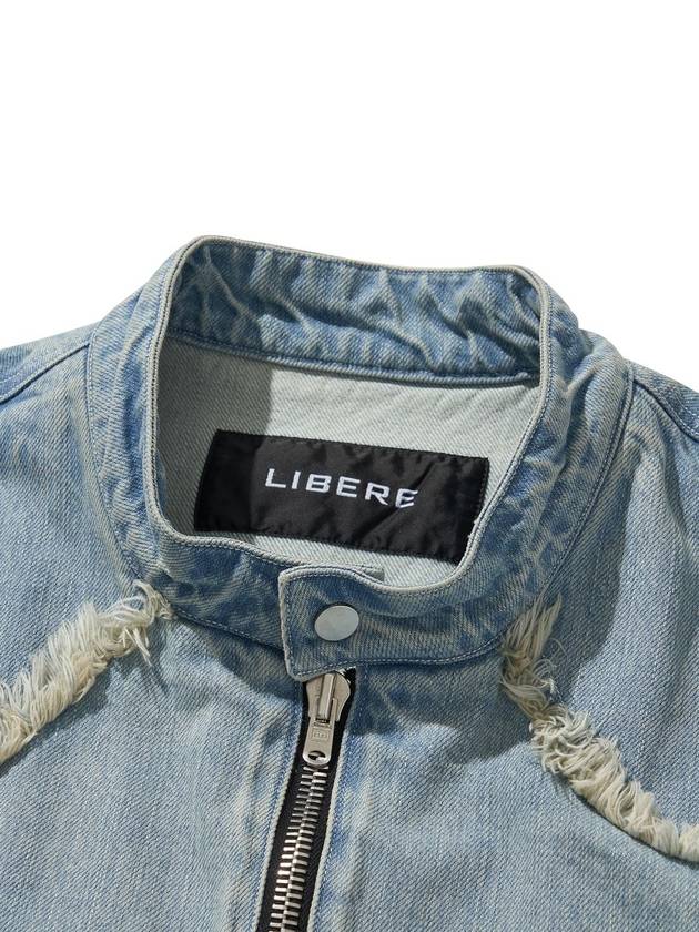 DENIM BIKER JACKET BULE - LIBERE - BALAAN 3