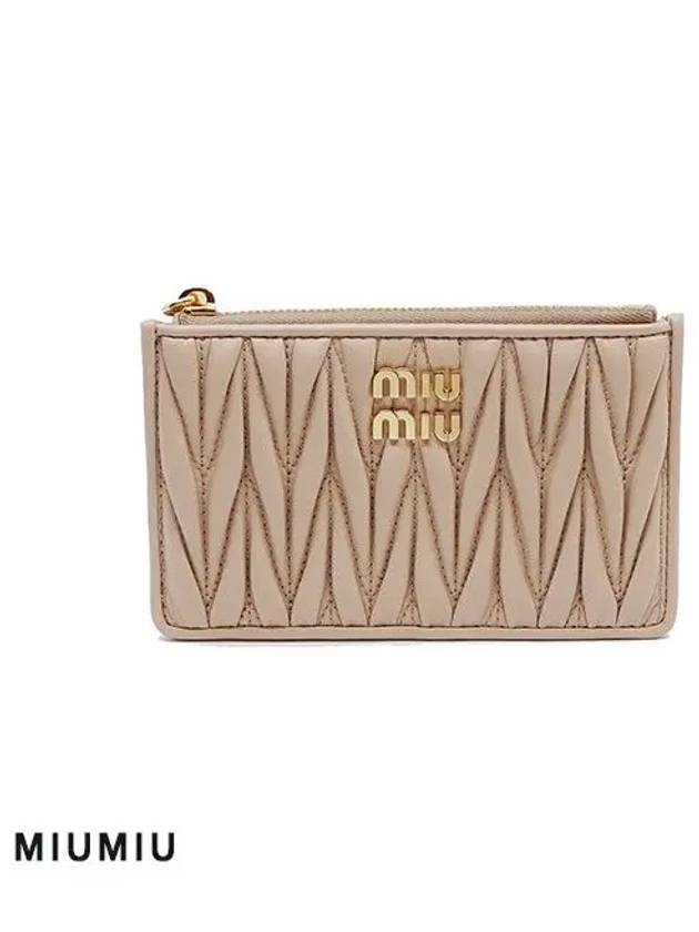 Matelasse Leather Card Wallet Power Pink - MIU MIU - BALAAN 3