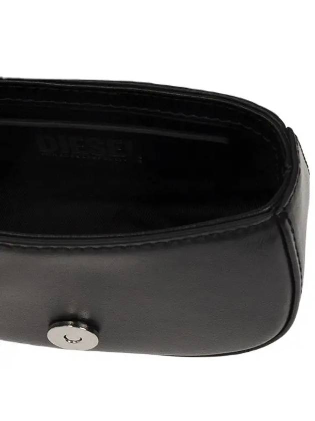 1DR Round Logo Leather Mini Shoulder Bag Black - DIESEL - BALAAN 5