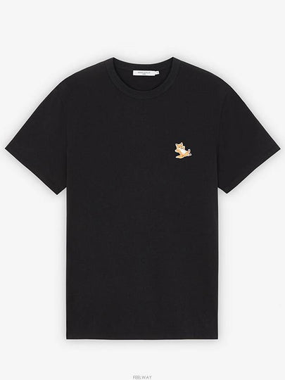 Chillax Fox Patch Classic Short Sleeve T-Shirt Black - MAISON KITSUNE - BALAAN 2