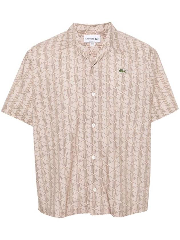 Men's Signature Monogram Short Sleeve Shirt Cookie - LACOSTE - BALAAN 1