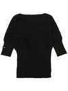 Women's Short Sleeve Knit Top Black - GANNI - BALAAN 3