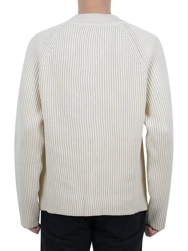 Logo Patch Basic Knit Top Ivory - AMI - BALAAN 5