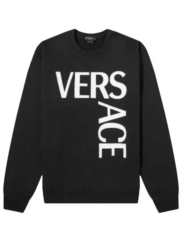 Across Logo Sweatshirt Black - VERSACE - BALAAN 2