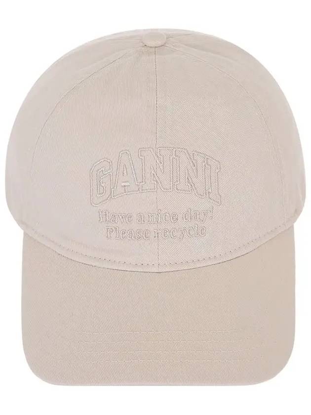 Embroidered Logo Ball Cap Ivory - GANNI - BALAAN 2