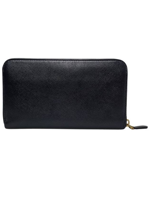 1M0506 Black Saffiano Gold Logo Zipper Long Wallet - PRADA - BALAAN 3