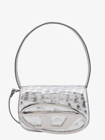 1DR Iconic Leather Shoulder Bag Silver - DIESEL - BALAAN 1