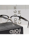 Glasses Frame LNV2109 001 Lower Gold Frame Men Women Half Horn Frame - LANVIN - BALAAN 2